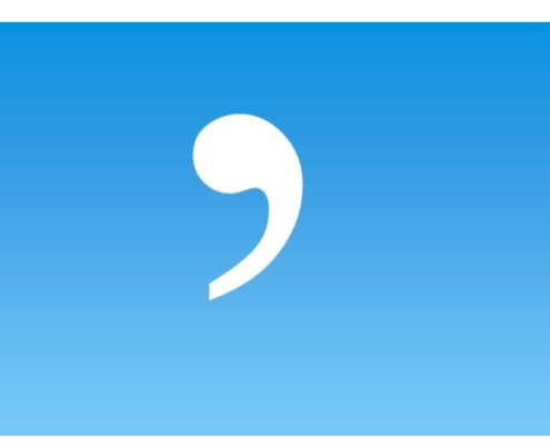 apostrophe, blue background