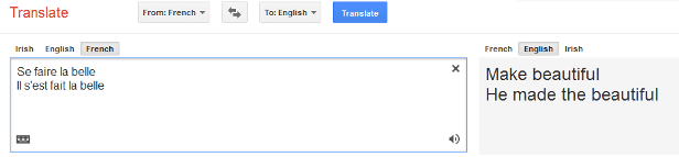 Poor French translation example from Google Translate