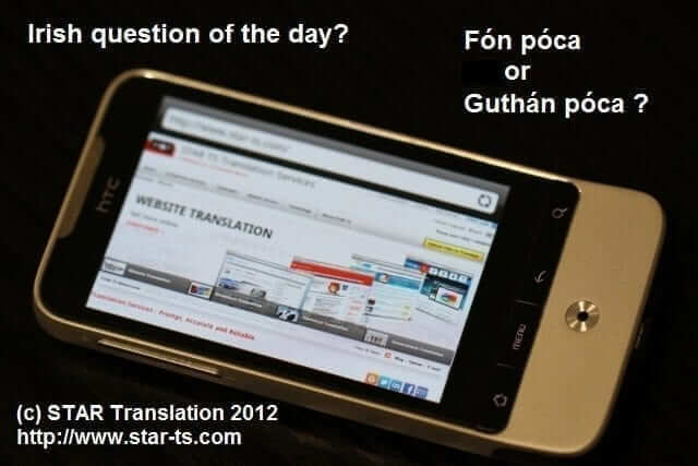 What is mobile phone in irish?