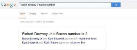 Bacon Number, Google trick