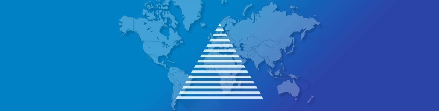 Map of the world in blue