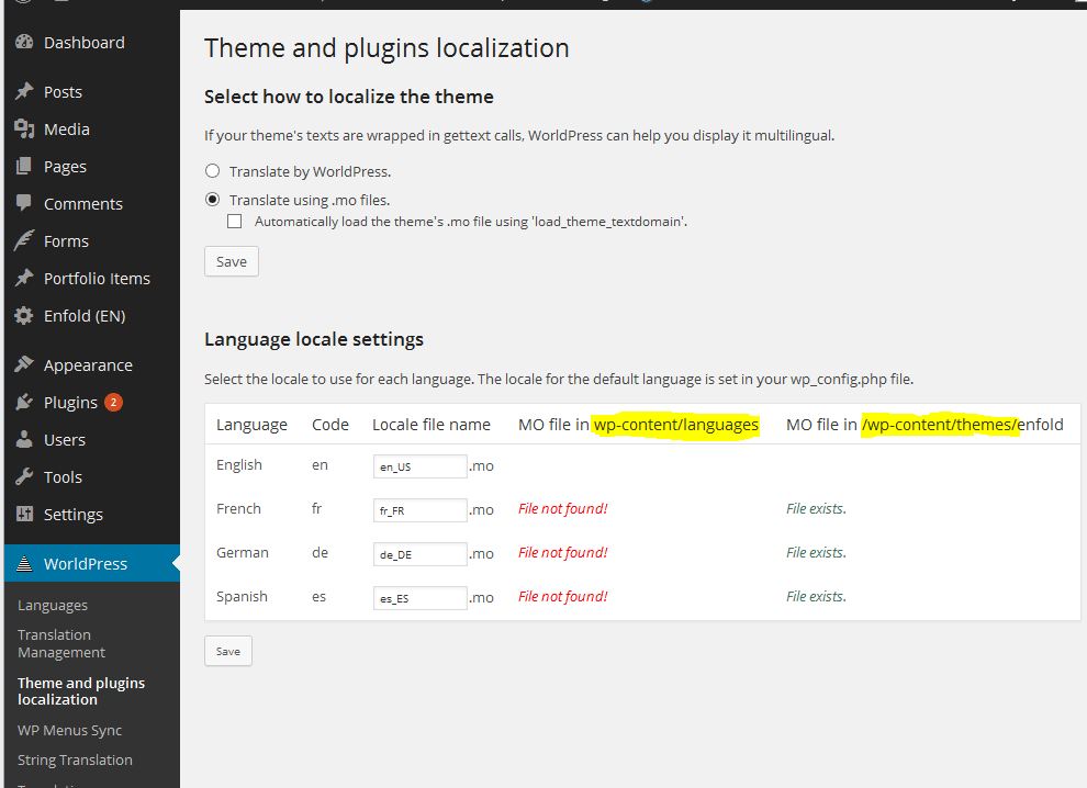 WPML Theme and Plug-in Localization