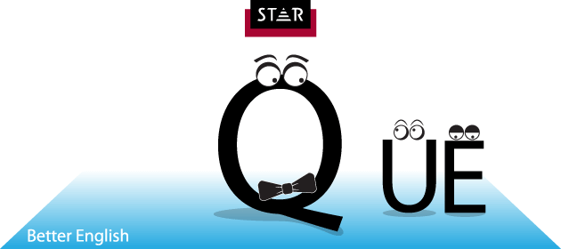 Letter Q in spelling, English