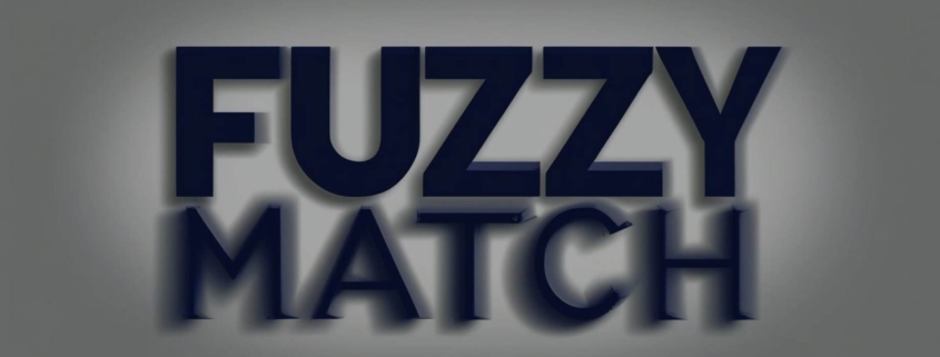 The words Fuzzy Match in capitals on a grey background, with a blurred effect
