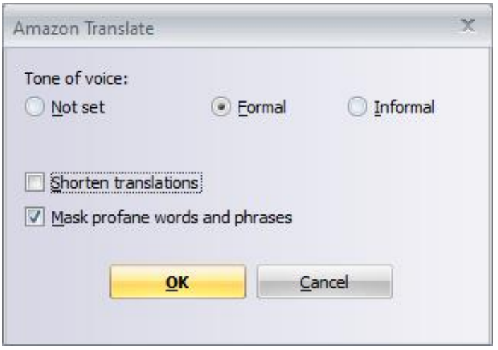 Transit NXT working with Amazon Translate