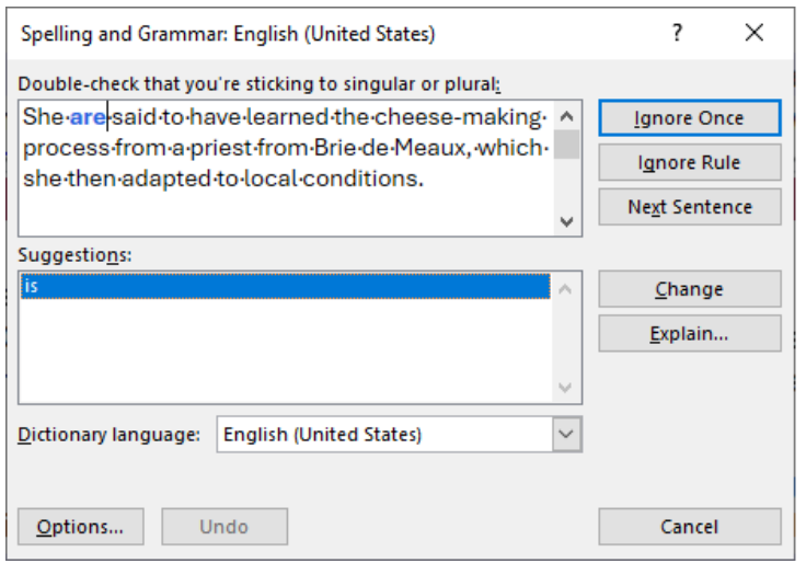 Spelling and Grammar Check