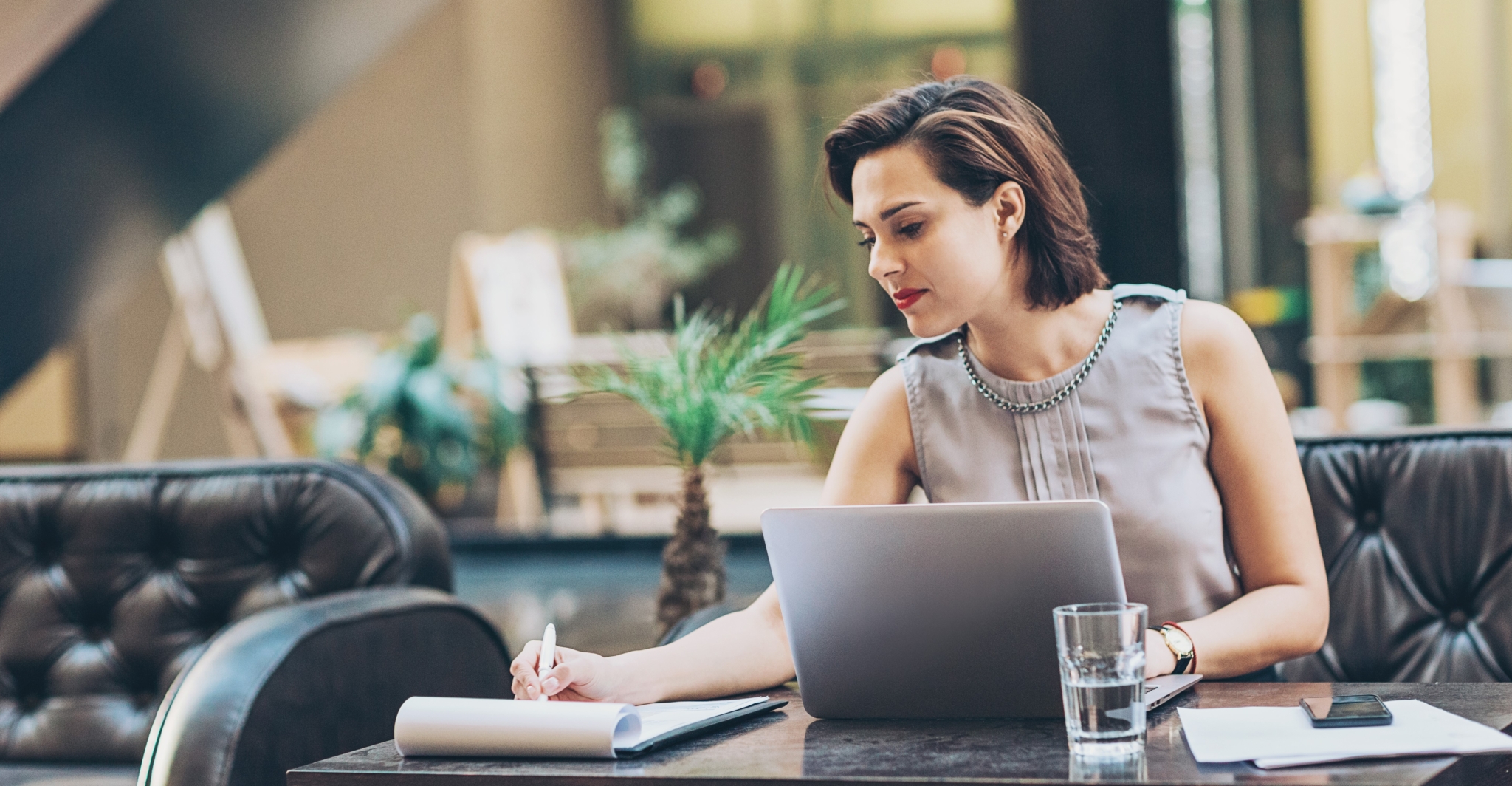 Woman working at a desk